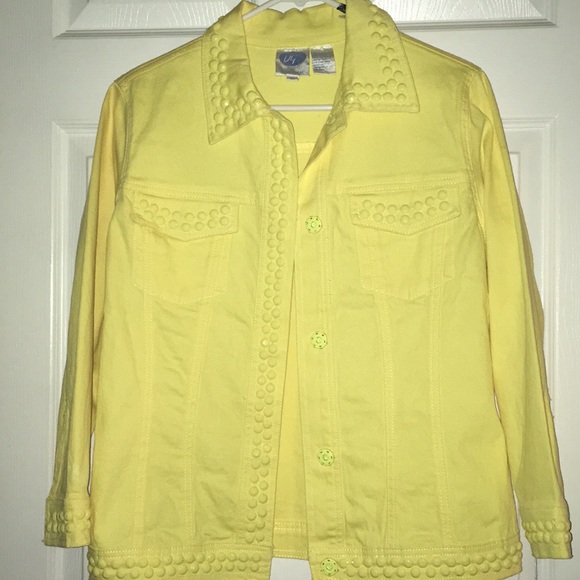 Jean Jacket Splashed With Yellow - Picture 1 of 3